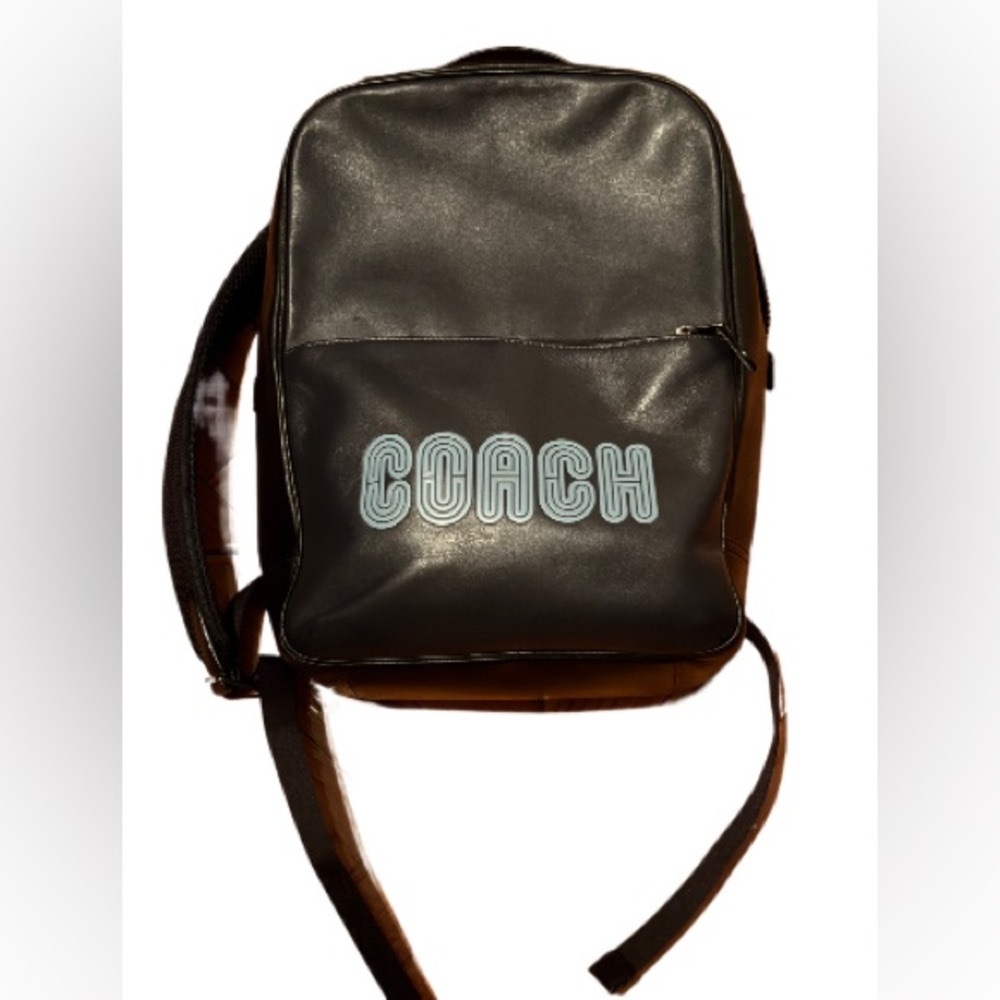COACH WESTWAY Backpack Colorblock Midnight/Black Leather w Patch CE493